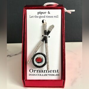 Piper K Sparkling Rhinestones Maki Sushi Roll & Chopsticks Ornament in Red Box